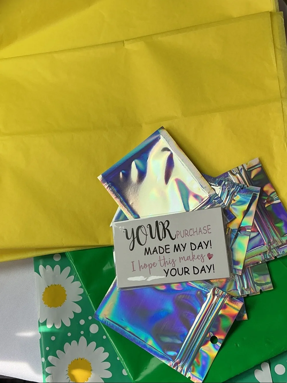 ⭐️ Daisy Shipping Bundle Poly Mailers Bags Tissue Thank You Cards